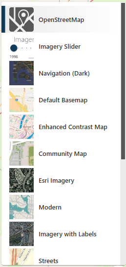 Basemap Picker vertical slider