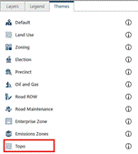 A picture of Layer Themes with the Topo theme outlined in red.